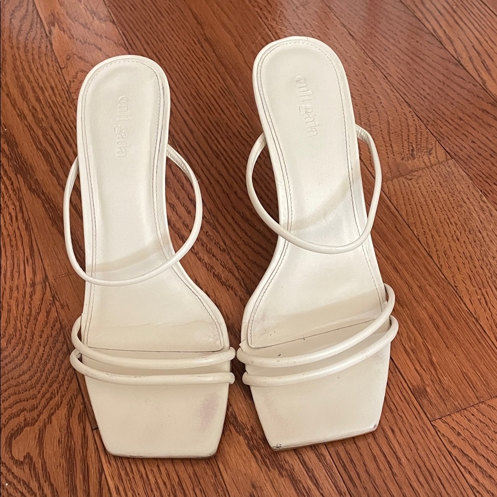 Cult Gaia Cream Strappy Heels